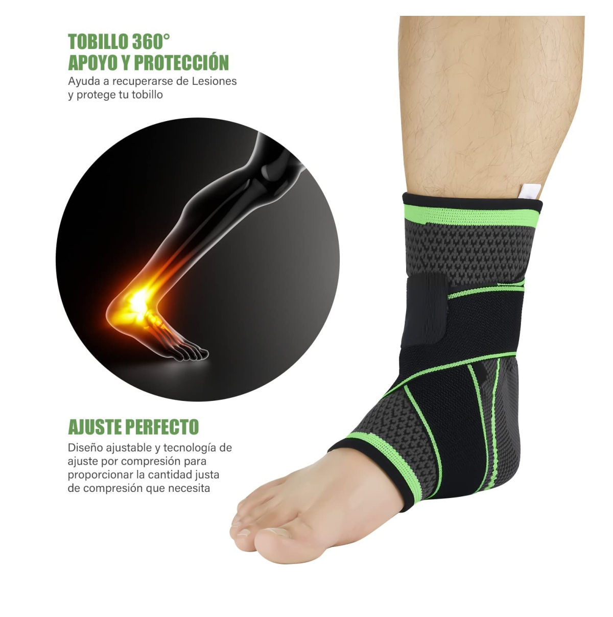 Tobillera de compresión ajustable